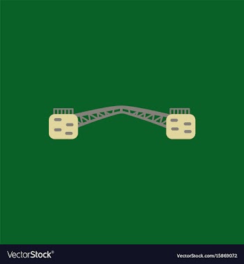 Metal cable suspension bridge modern bridge vector image