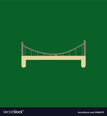Metal cable suspension bridge modern bridge vector image