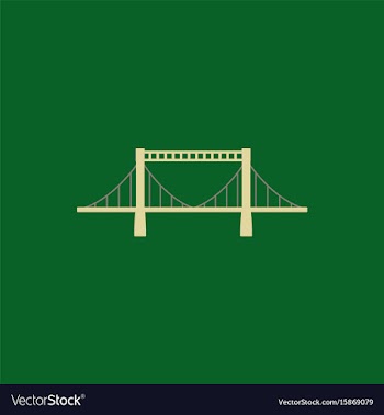 Metal cable suspension bridge modern bridge vector image
