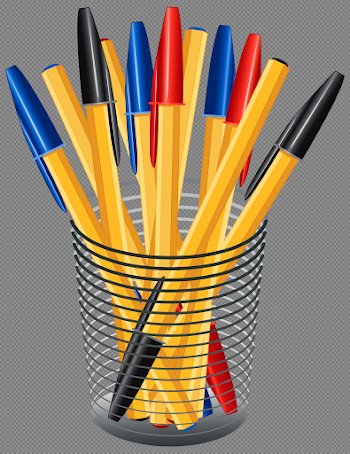 Metal Cup with Pens PNG Clip Art - Best WEB Clipart