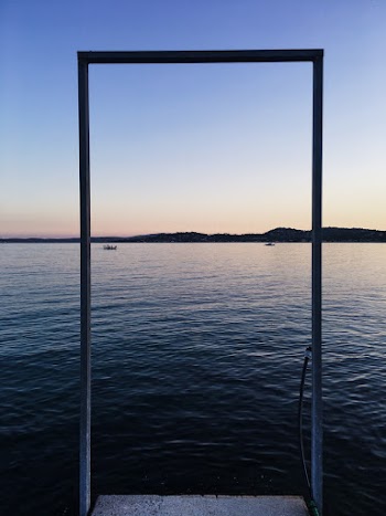 Metal Frame On The Dock 