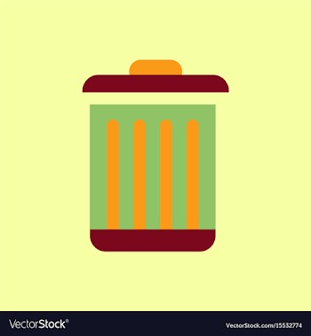 Metal garbage can vector image