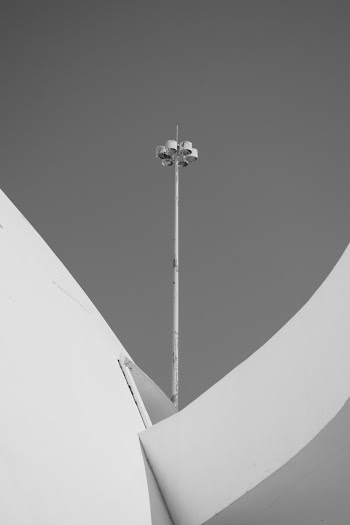 Metal Pole With Light Fixture