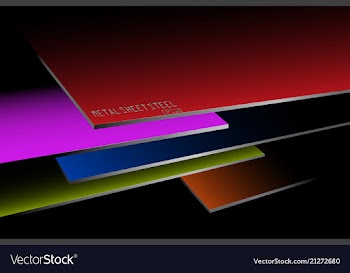Metal sheet steel stacked colors vector image