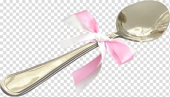 Metal Spoon Ribbon, Metal spoon bow ribbon transparent background PNG clipart