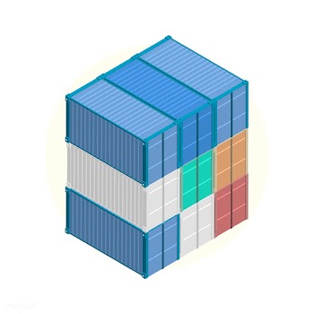 Metal square container isolated on background | Free stock vector - 393219