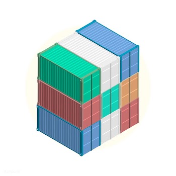 Metal square container isolated on background | Free stock vector - 393289