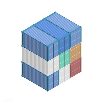 Metal square container isolated on background | Free stock vector - 393290