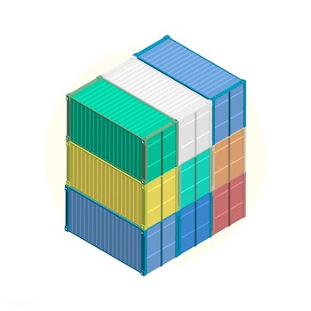 Metal square container isolated on background | Free stock vector - 393328