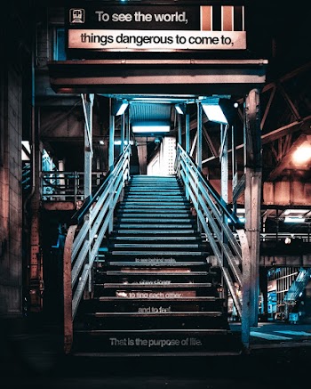 Metal Stairs At Nighttime