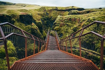 Metal Stairs Through Glacier Park
