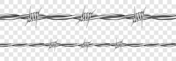 Metal steel barbed wire with thorns or spikes Free Vector
