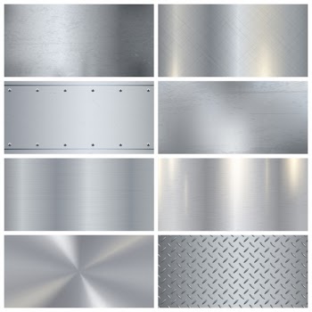 Metal texture realistic 3d samples collection Free Vector