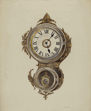Metal Wall Clock (ca. 1938) | Free Photo - rawpixel