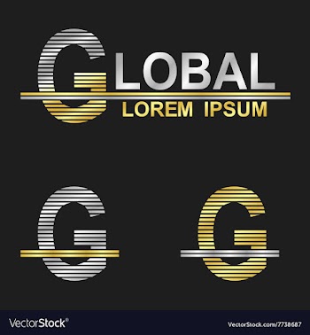 Metallic business font design - letter G vector image