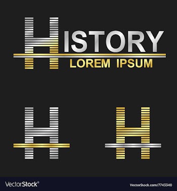 Metallic business font design - letter H vector image