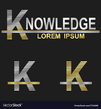 Metallic business font design - letter K vector image