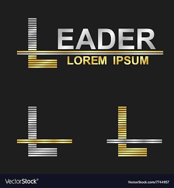 Metallic business font design - letter L vector image