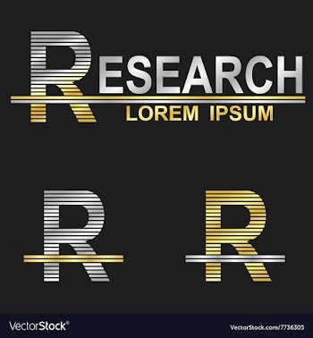 Metallic business font design - letter R vector image