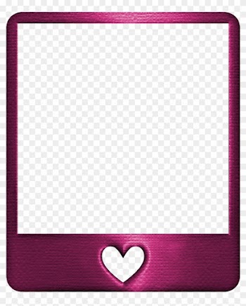 Metallic Fuschia Pink Polaroid Frame Heart Polaroidstic - Pink Metallic Frame