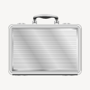 Metallic suitcase sticker, object illustration | Free PSD - rawpixel