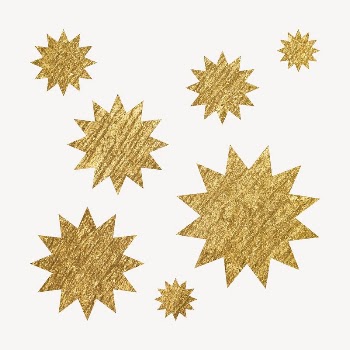 Metallic sunburst icon sticker, gold | Free PSD - rawpixel