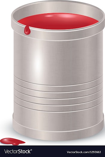  					Metallic textured bucket with red paint vector image														