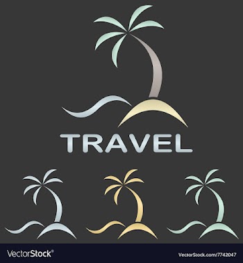 Metallic travel logo template vector image