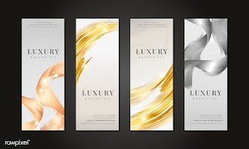 Metallic wave abstract background set | Free stock vector - 564484