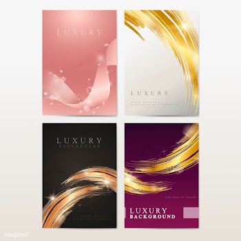 Metallic wave abstract background set | Free stock vector - 564518