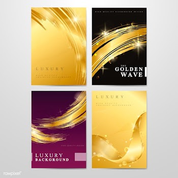 Metallic wave abstract background set | Free stock vector - 564540