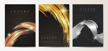 Metallic wave abstract background set | Free stock vector - 564576