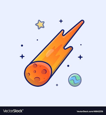 meteor falling in space cartoon