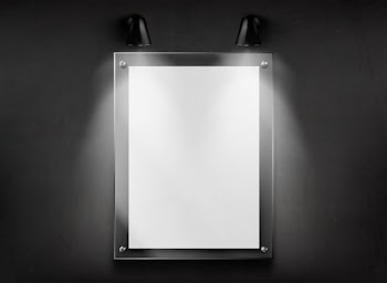 Methacrylate plate glass frame on wall realistic vector Free Vector