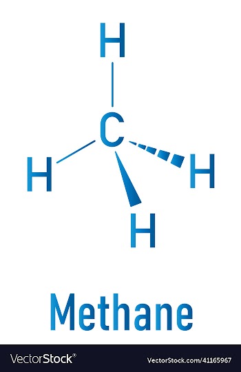 methane natural gas molecule skeletal formula