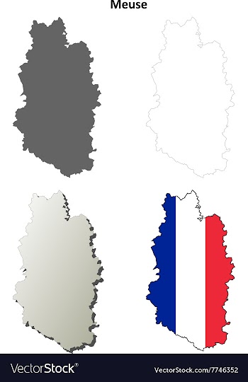 Meuse Lorraine outline map set vector image