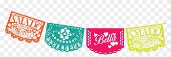 Mexican Cuisine Paper Banner Papel Picado Clip Art - Mexican Banner Clipart Transparent
