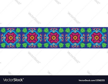 Mexican huichol style flowery pattern vector image