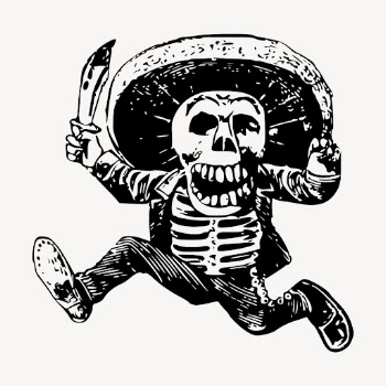 Mexican skeleton character clipart, vintage | Free Vector - rawpixel