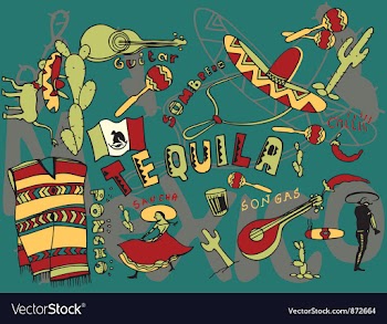 Mexico doodles vector image