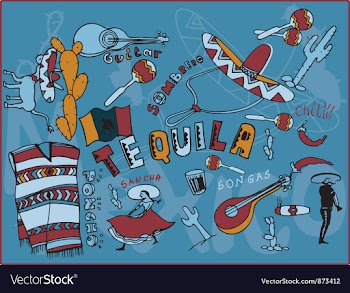 Mexico doodles vector image