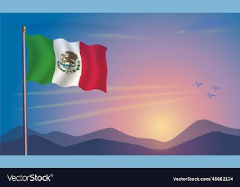 mexico flag in the morning sun