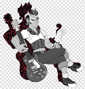 MH Halloween Special, Operetta Genderbend, man holding guitar drawing transparent background PNG clipart