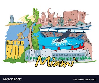 Miami doodles vector image