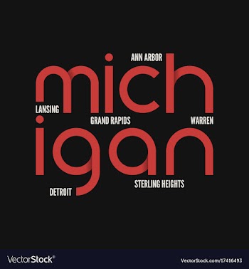  					Michigan state t-shirt and apparel design vector image														