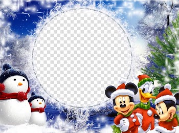 Mickey Mouse, Donald Duck and snowmen illustration, frame Christmas New Year, Mood Frame transparent background PNG clipart