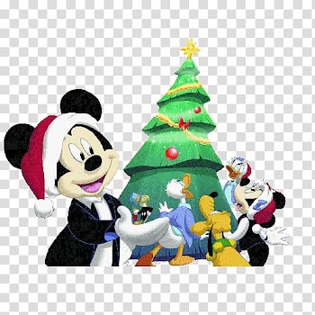 Mickey Mouse Minnie Mouse Donald Duck Christmas tree Christmas Day, mickey mouse transparent background PNG clipart