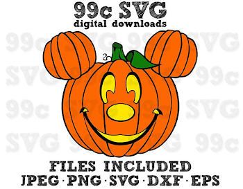 Mickey Mouse Pumpkin SVG DXF Png Vector Cut File Cricut Design ...