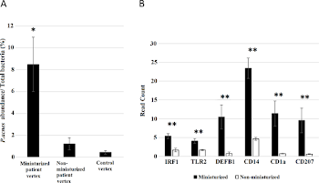 Microbiome in the hair follicle of androgenetic alopecia patients