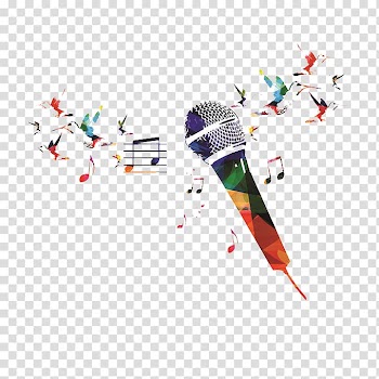 Microphone and musical notes illustration, Microphone Watercolor painting, microphone transparent background PNG clipart